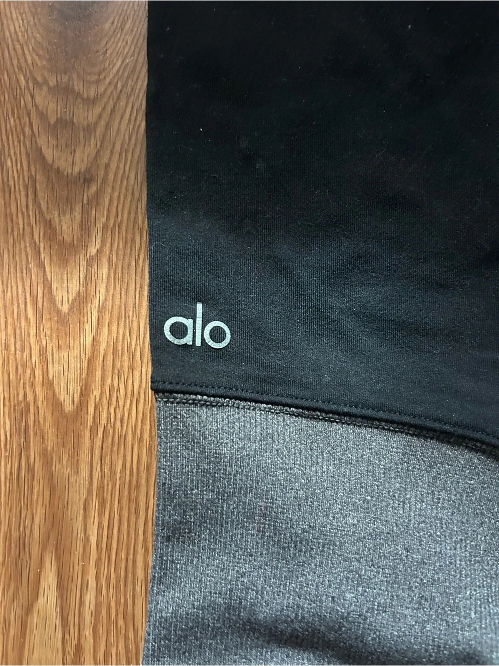 ALO Yoga Black Leggings with Attached Gray Tights